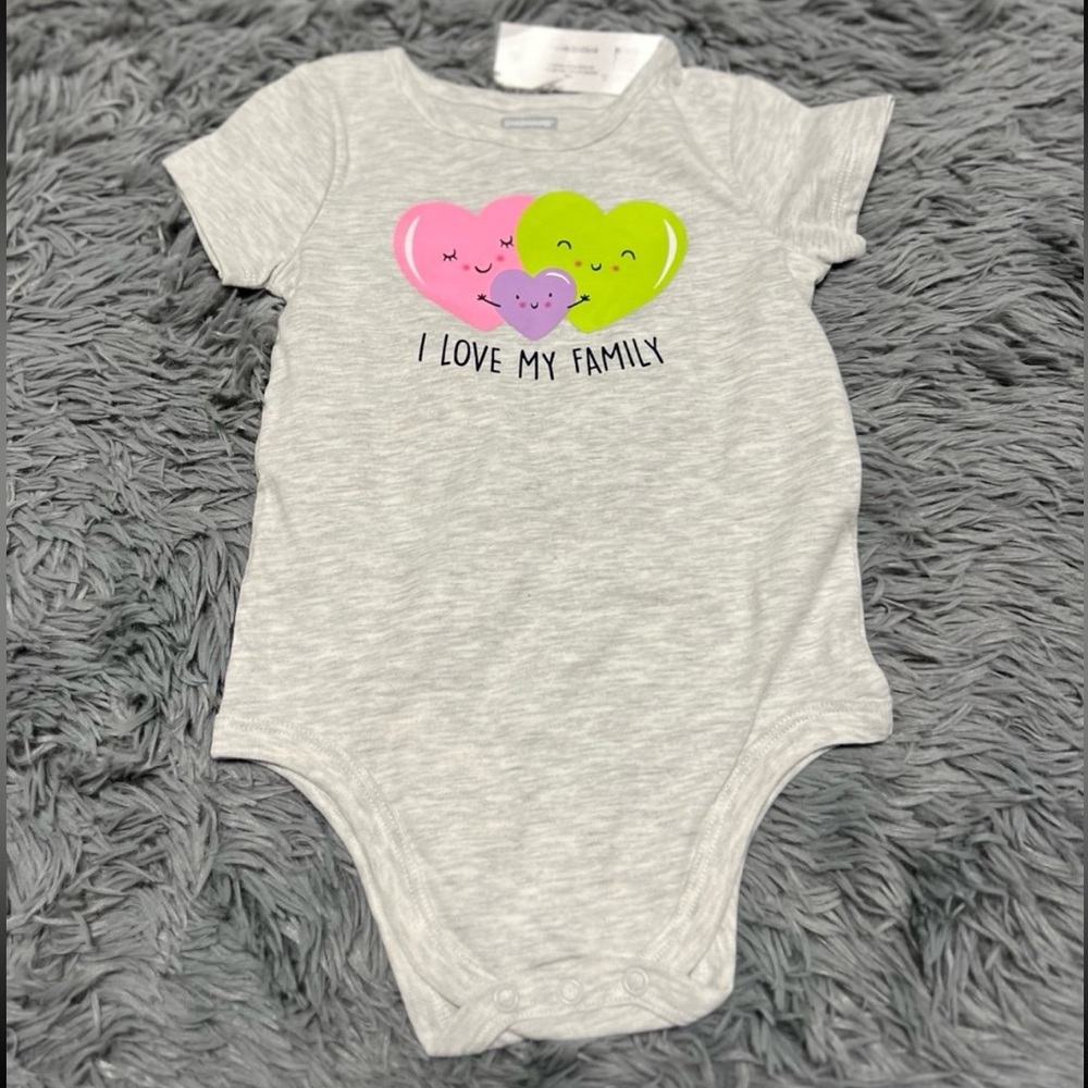 Garanimals Gray 'I Love My Family' One Piece